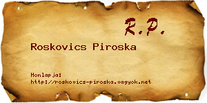 Roskovics Piroska névjegykártya