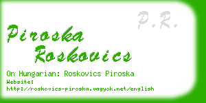 piroska roskovics business card